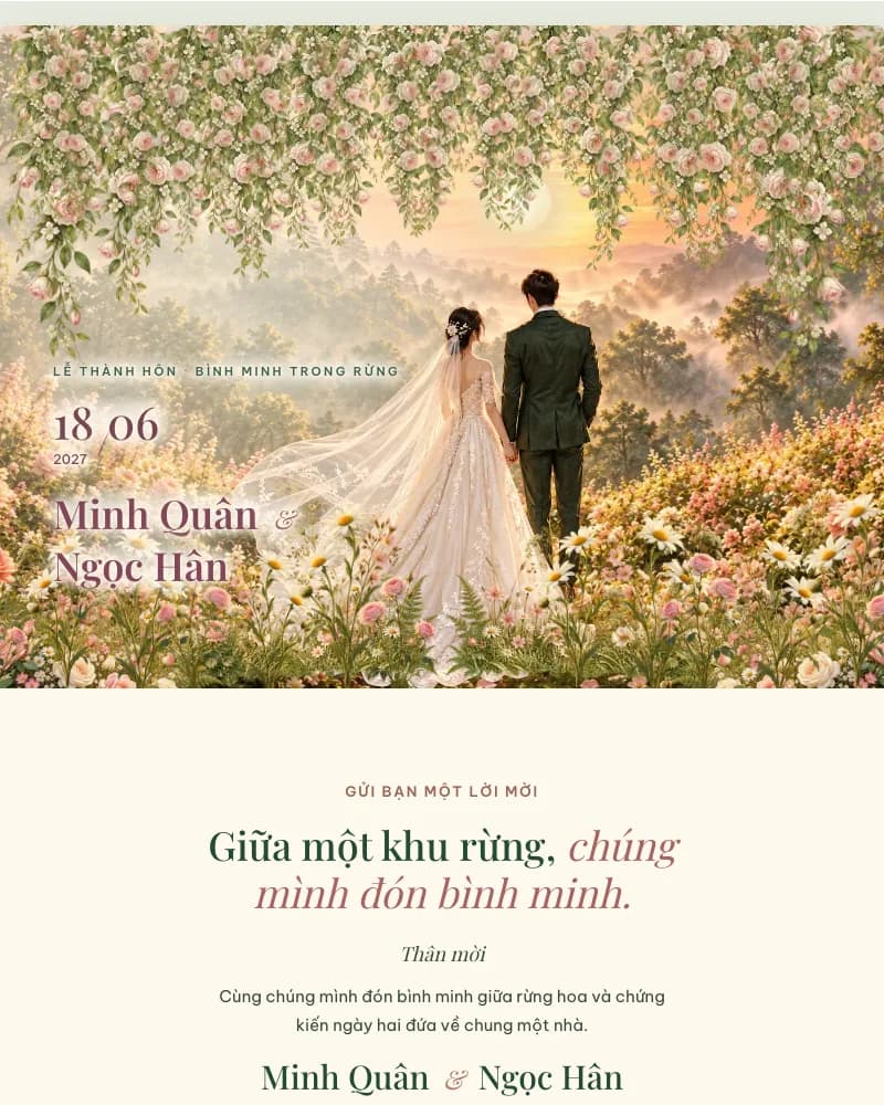 Xem trước mẫu thiệp Rừng Bình Minh