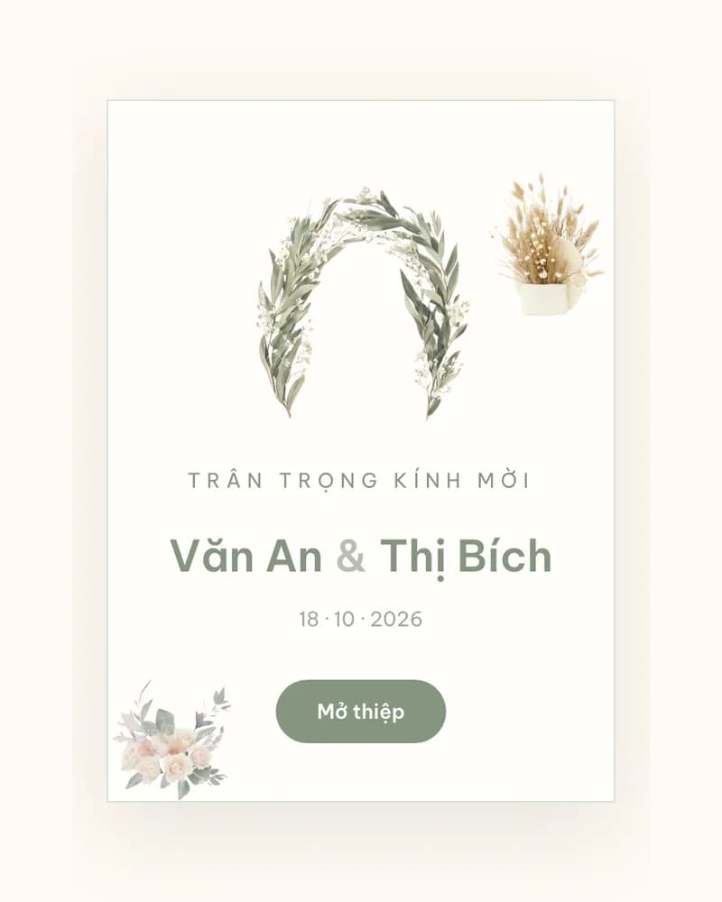 Xem trước mẫu thiệp Minimalism Ivory