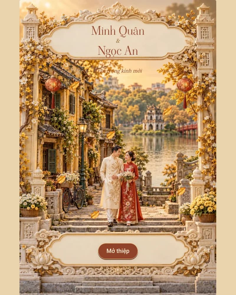 Xem trước mẫu thiệp Thu Hà Nội
